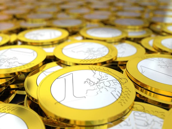 Monedas en euros — Foto de Stock