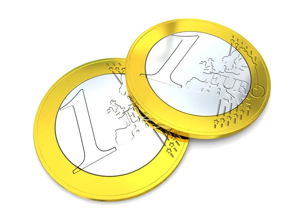 一欧元硬币 — 图库照片