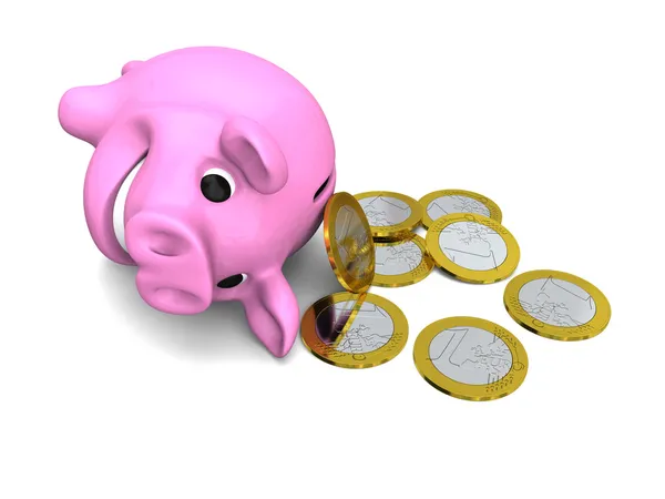 Money from piggy bank — Stock Photo, Image