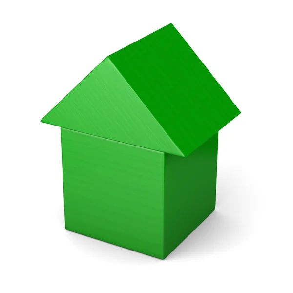 绿色的房子做的多维数据集 — 图库照片