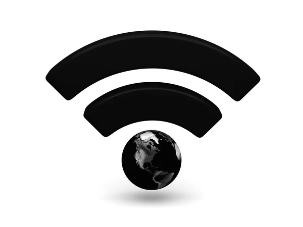 Svart wifi symbol — Stockfoto