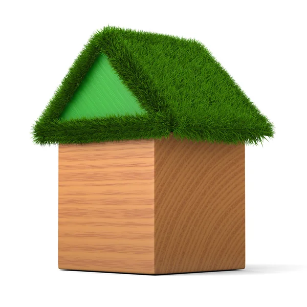 House with green roof — Stock Photo, Image