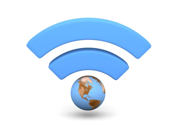 Symbol niebieski wifi — Zdjęcie stockowe