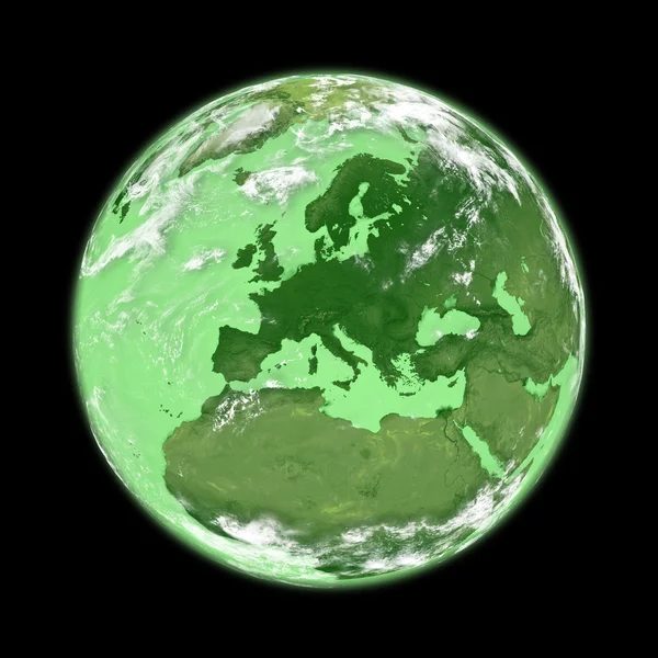 Europe on green Earth — Stockfoto