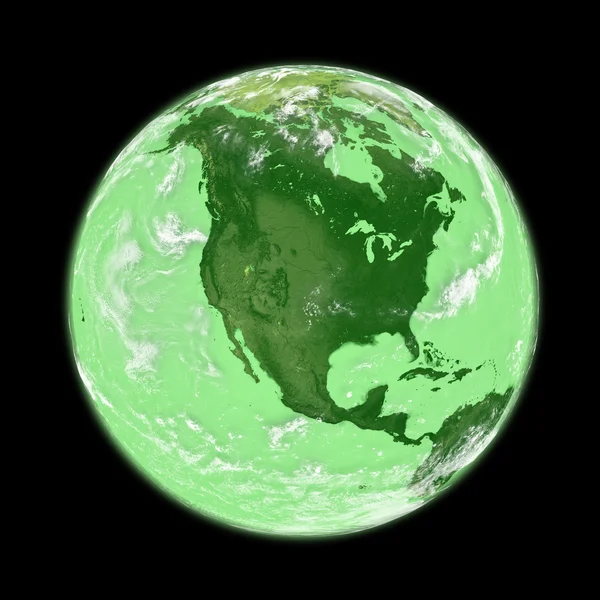 Nordamerika auf grüner Erde — Stockfoto