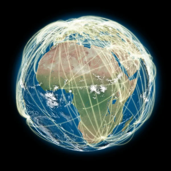 Monde connecté Vue Afrique — Photo