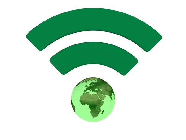 绿色 wifi 符号 — 图库照片