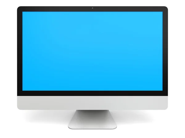 Desktop computer with blue screen — Stock Photo, Image