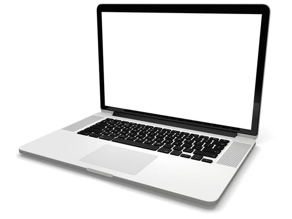 Laptop med vit skärm — Stockfoto