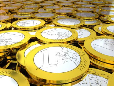 euro para yığını