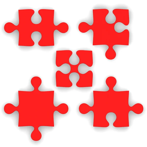 빨간 퍼즐의 한 조각 — 스톡 사진