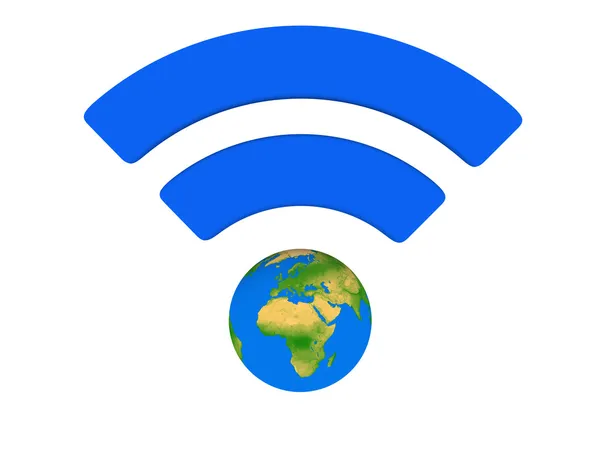 Blaues Wifi-Symbol — Stockfoto
