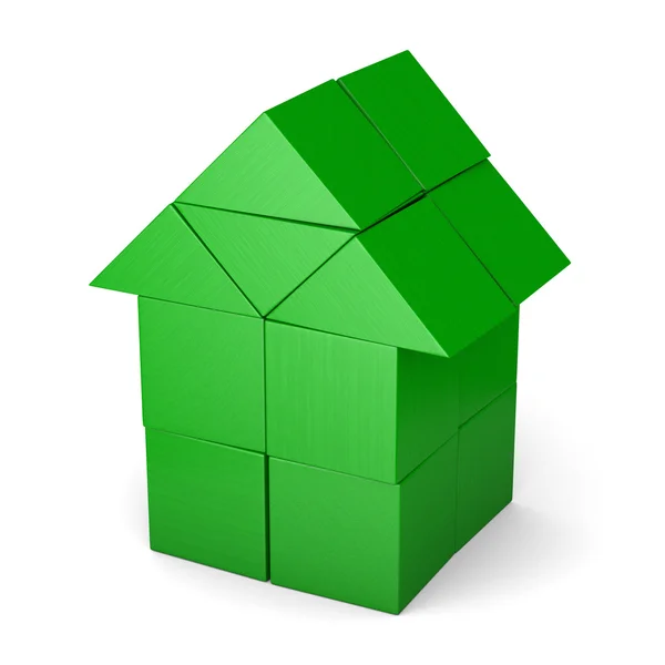 Green house made of cubes — Stock Photo, Image