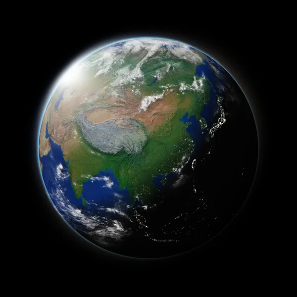 Asien auf dem Planeten Erde — Stockfoto