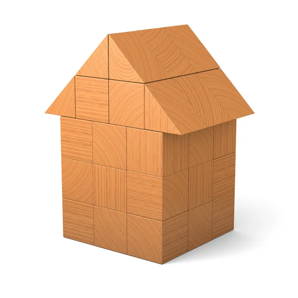 Leksak hus gjort av kuber — Stockfoto