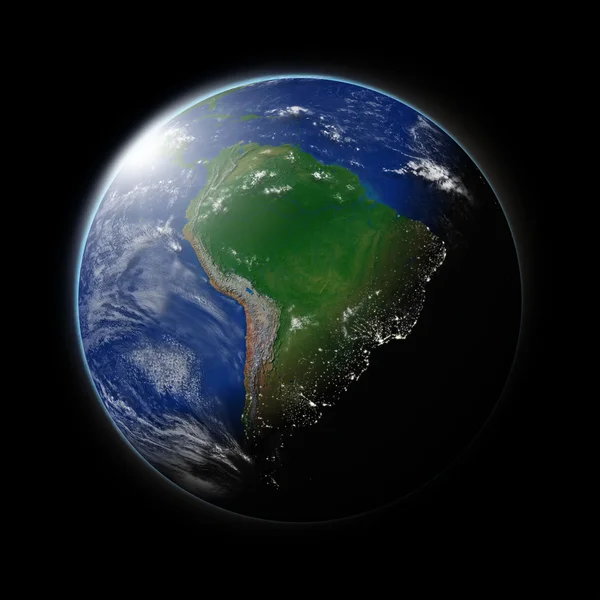 Dünya gezegeni üzerinde Güney Amerika — Stok fotoğraf