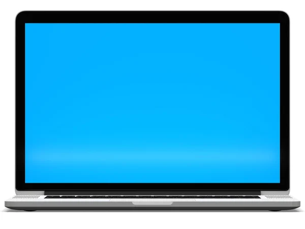 Laptop z białym ekranem — Zdjęcie stockowe