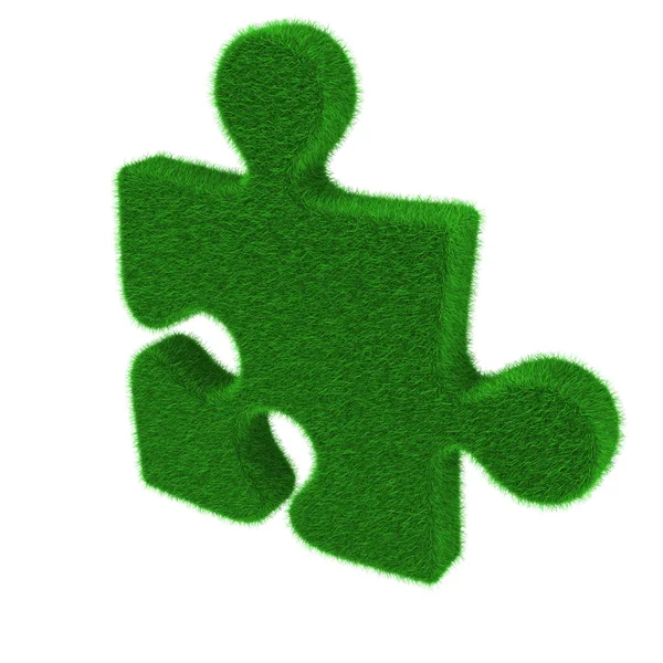 Groen gras raadselstuk — Stockfoto