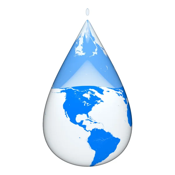 Earth inside water drop — Stock Photo, Image