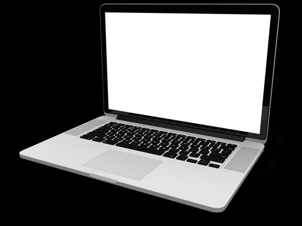 Laptop s bílou obrazovkou — Stock fotografie