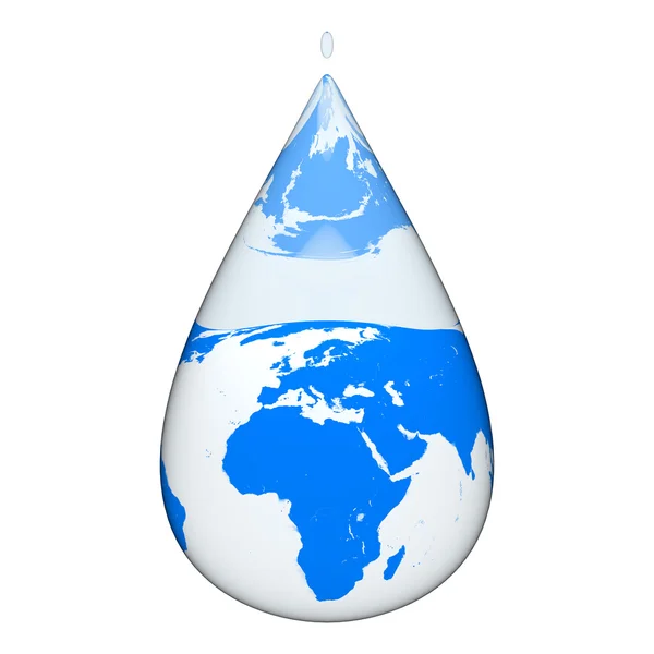 Terra dentro goccia d'acqua — Foto Stock
