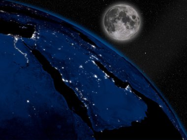 Uzaydan gelen gece Arap Yarımadası