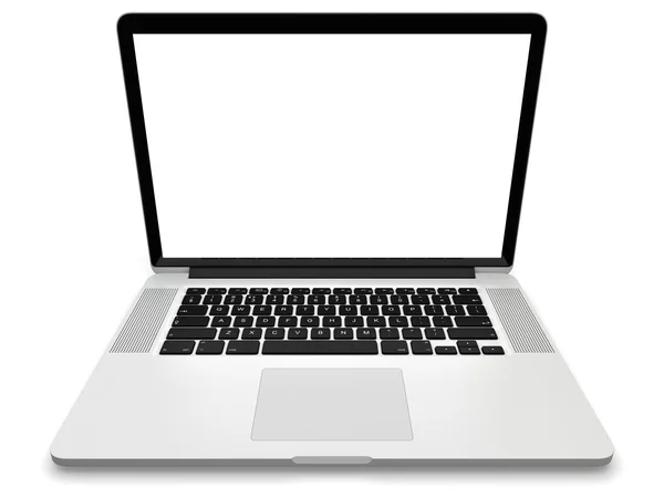 Laptop mit weißem Bildschirm — Stockfoto