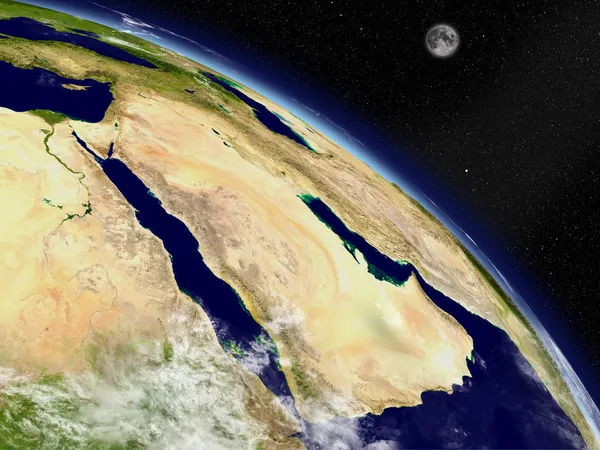 Arabische Halbinsel aus dem All — Stockfoto