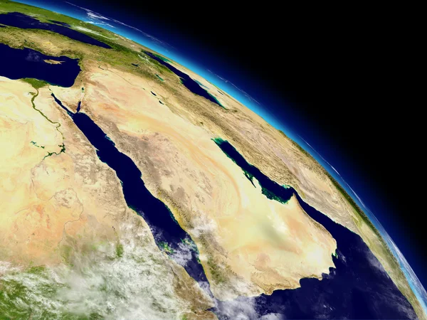 Arabian peninsula from space — Stock Photo, Image