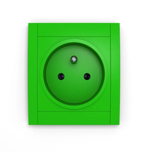 绿色电源插座 — 图库照片