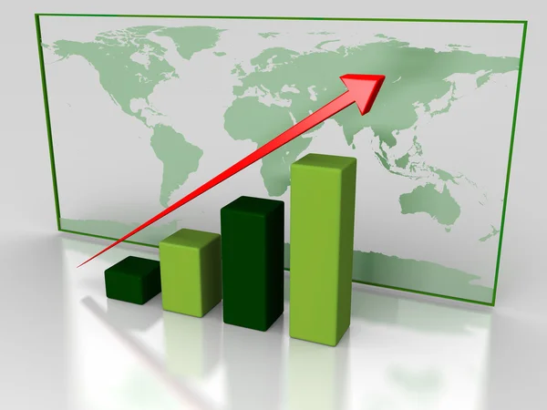 Gráfico de crescimento verde — Fotografia de Stock