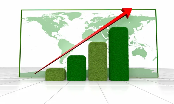 Green growth chart — Stock Photo, Image