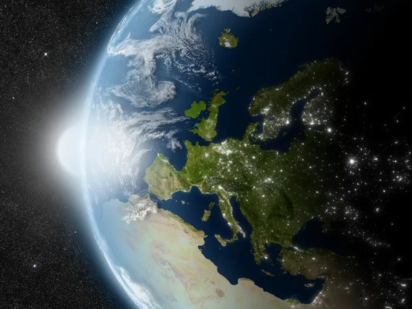 Solen över Europa — Stockfoto