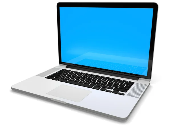 Laptop mit weißem Bildschirm — Stockfoto