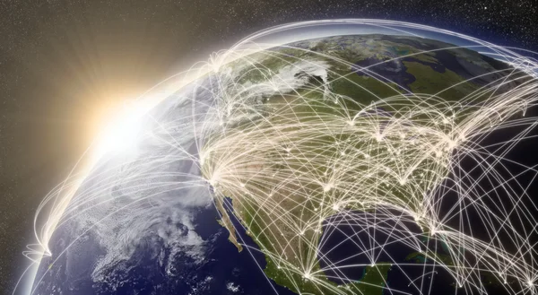 Nätverk över Nordamerika — Stockfoto