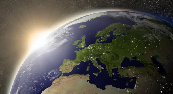 Sol sobre Europa — Foto de Stock