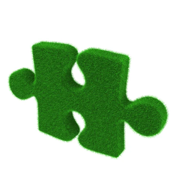 Groen gras raadselstuk — Stockfoto