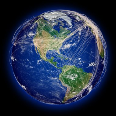 Uçuş yolları üzerinde Amerika