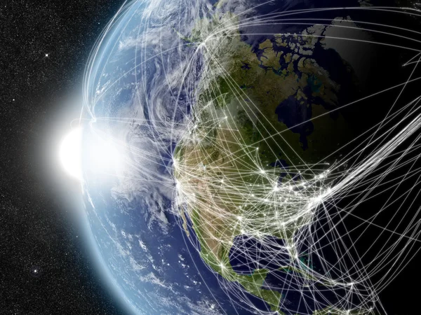 Network over North America — Stock Photo, Image