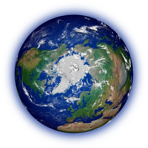 Northern hemisphere on white — Stock Photo, Image