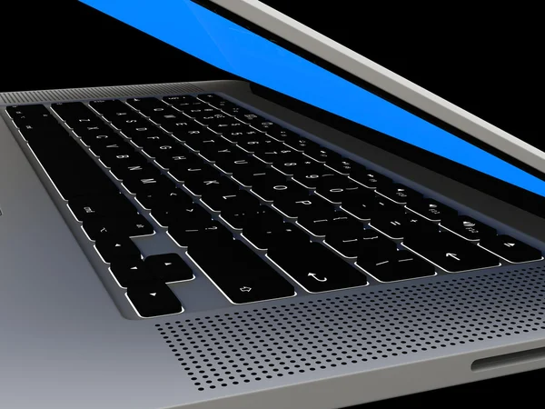 Laptop z podświetlana klawiatura — Zdjęcie stockowe