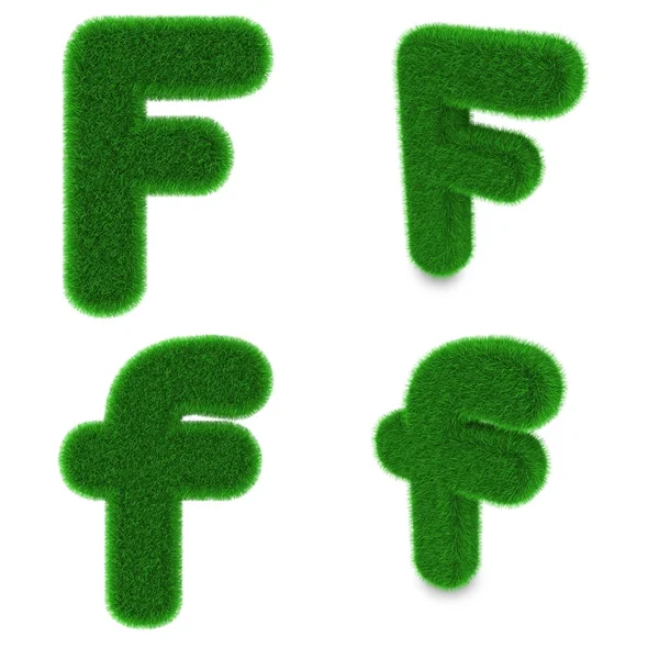 Letter F made of grass — Stock Photo, Image