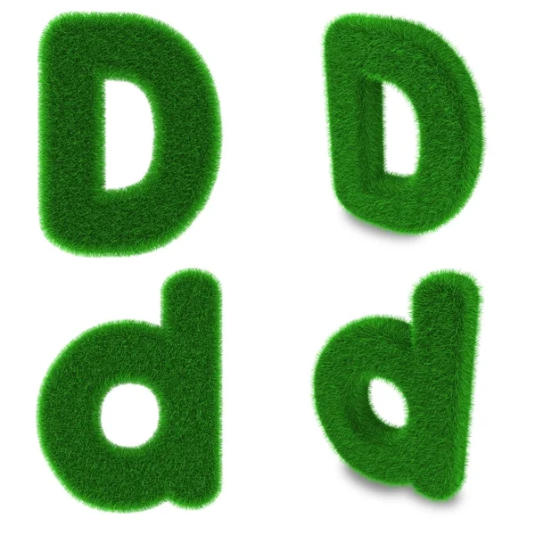 Letter D made of grass — Stock Photo, Image