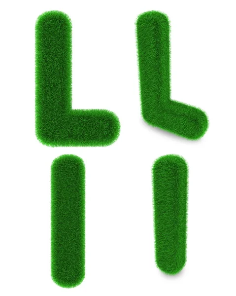 Letter L made of grass — Stock Photo, Image