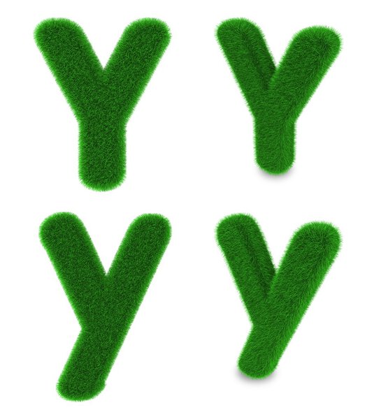 Letter Y made of grass
