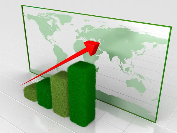 Green growth chart — Stock Photo, Image