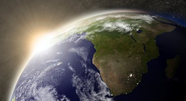 Güney Afrika üzerinde güneş