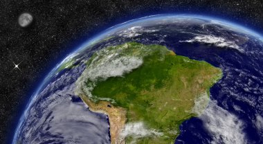 Dünya gezegeni üzerinde Güney Amerika
