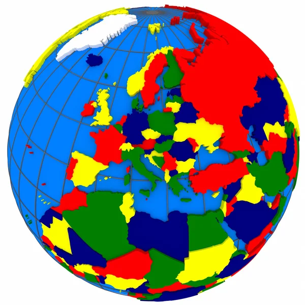 Europe countries on globe — Stock Photo, Image