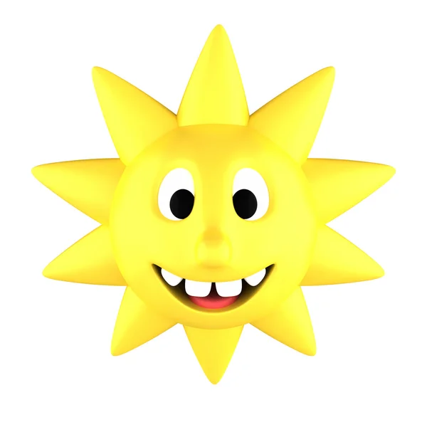 Yellow sun smiling — Stock Photo, Image